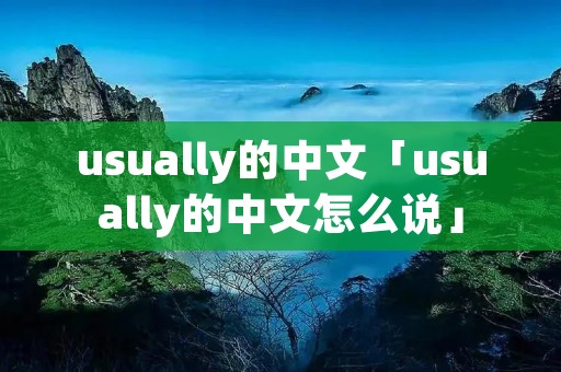 usually的中文「usually的中文怎么说」 usually的中文「usually的中文怎么说」