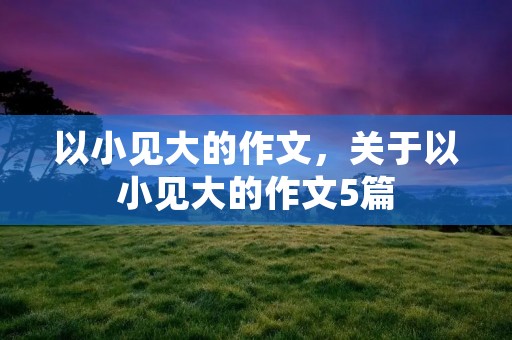 以小见大的作文,关于以小见大的作文5篇 以小见大的作文,关于以小见大的作文5篇