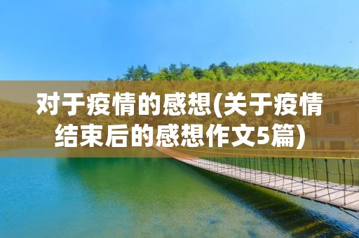 对于疫情的感想(关于疫情结束后的感想作文5篇)