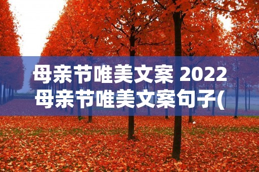 母亲节唯美文案 2022母亲节唯美文案句子(精选80句)