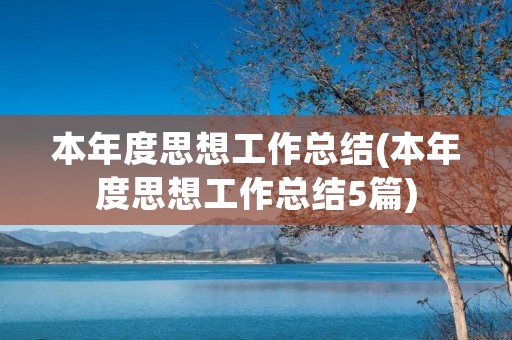 本年度思想工作总结(本年度思想工作总结5篇)