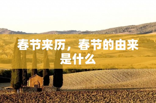 春节来历,春节的由来是什么 春节来历,春节的由来是什么