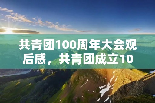 共青团100周年大会观后感,共青团成立100周年大会观后感600字