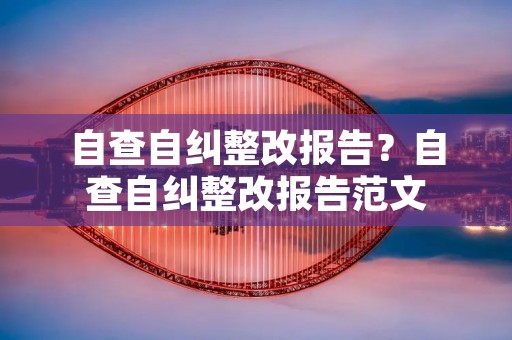 自查自纠整改报告？自查自纠整改报告范文