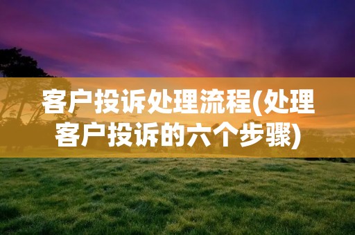 客户投诉处理流程(处理客户投诉的六个步骤)