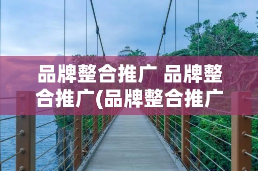 品牌整合推广 品牌整合推广(品牌整合推广是什么)