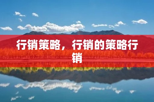 行销策略，行销的策略行销