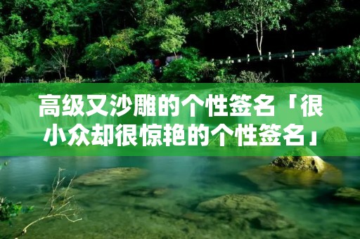 高级又沙雕的个性签名「很小众却很惊艳的个性签名」