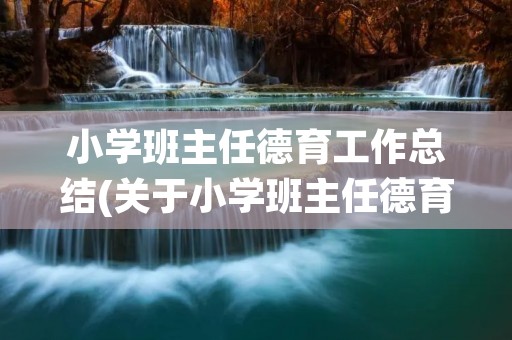 小学班主任德育工作总结(关于小学班主任德育工作总结五篇)