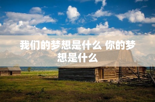 我们的梦想是什么 你的梦想是什么
