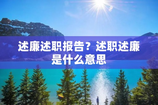 述廉述职报告？述职述廉是什么意思