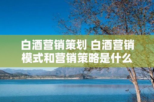白酒营销策划 白酒营销模式和营销策略是什么