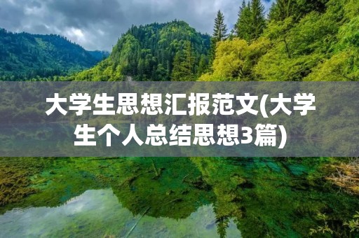 大学生思想汇报范文(大学生个人总结思想3篇) 大学生思想汇报范文(大学生个人总结思想3篇)