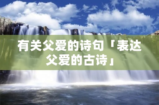 有关父爱的诗句「表达父爱的古诗」