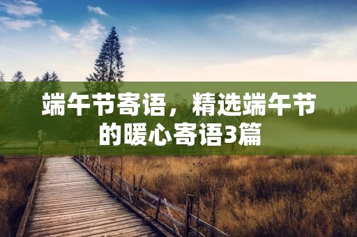 端午节寄语,精选端午节的暖心寄语3篇