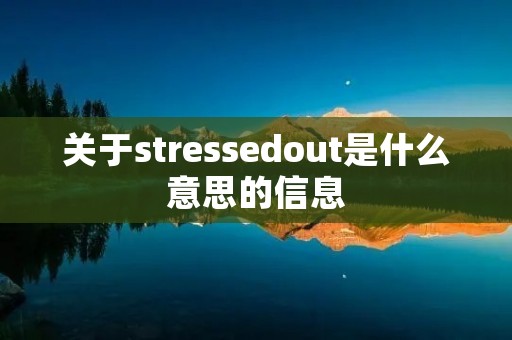 关于stressedout是什么意思的信息