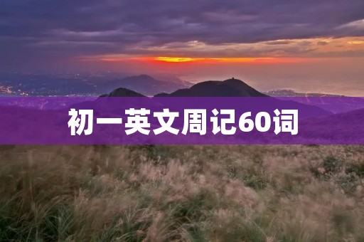 初一英文周记60词