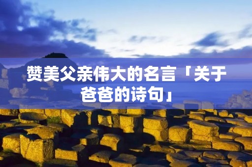 赞美父亲伟大的名言「关于爸爸的诗句」