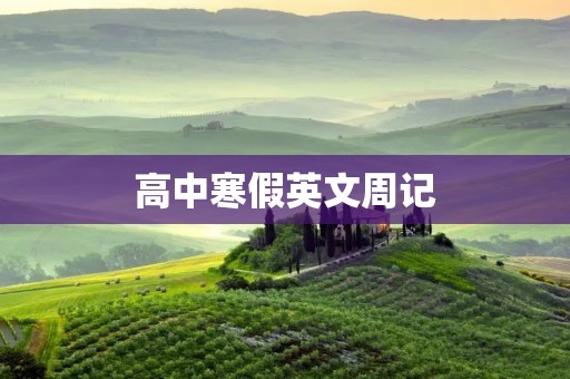 高中寒假英文周记