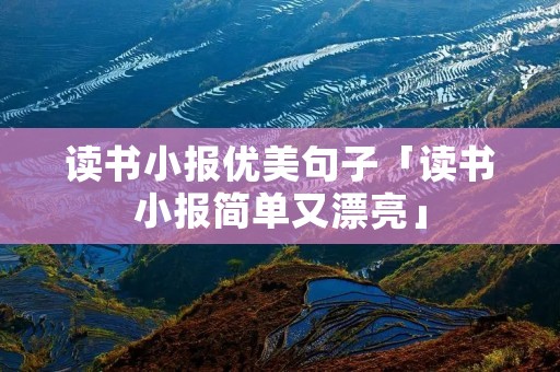 读书小报优美句子「读书小报简单又漂亮」