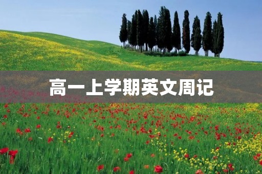 高一上学期英文周记