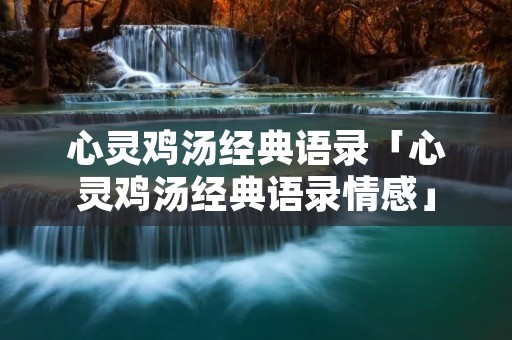 心灵鸡汤经典语录「心灵鸡汤经典语录情感」
