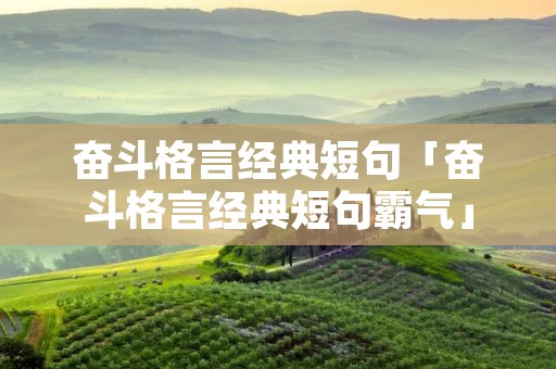 奋斗格言经典短句「奋斗格言经典短句霸气」