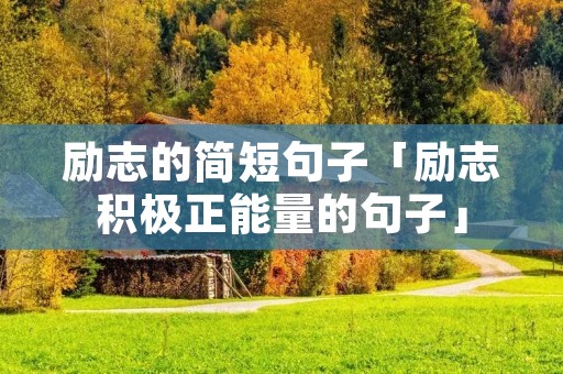 励志的简短句子「励志积极正能量的句子」