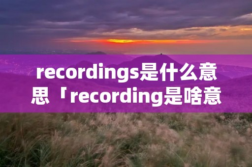recordings是什么意思「recording是啥意思」