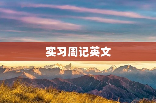 实习周记英文