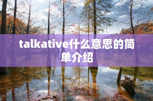 talkative什么意思的简单介绍