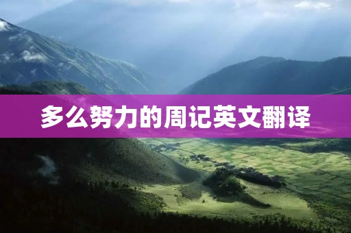 多么努力的周记英文翻译