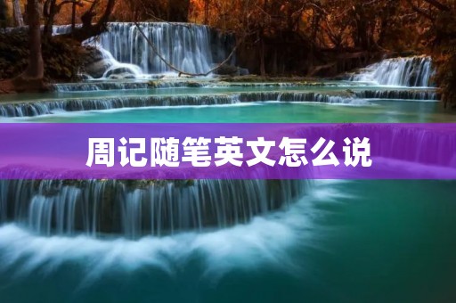周记随笔英文怎么说