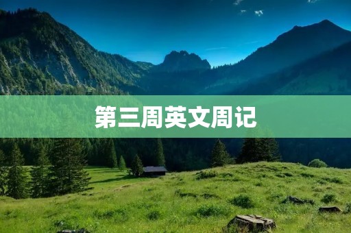 第三周英文周记