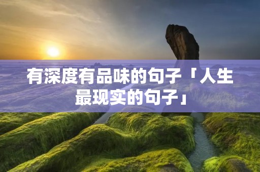 有深度有品味的句子「人生最现实的句子」