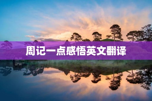 周记一点感悟英文翻译