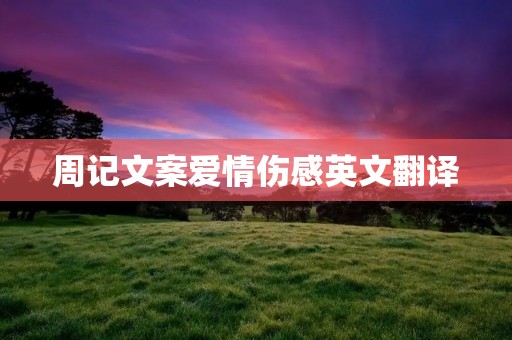 周记文案爱情伤感英文翻译