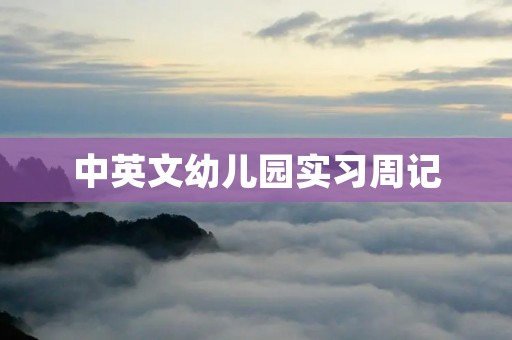 中英文幼儿园实习周记