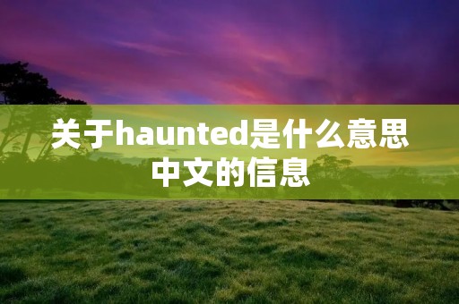 关于haunted是什么意思中文的信息