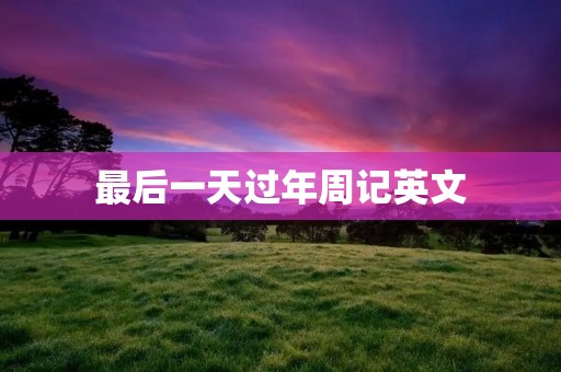 最后一天过年周记英文