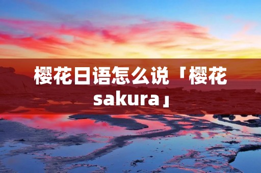 樱花日语怎么说「樱花sakura」