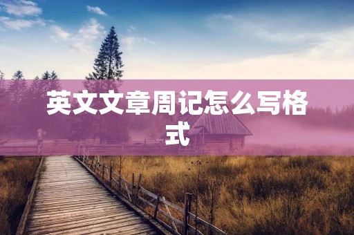 英文文章周记怎么写格式