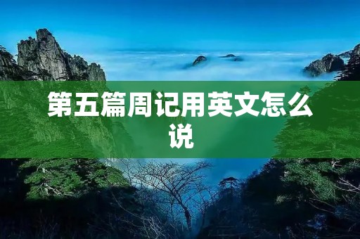 第五篇周记用英文怎么说
