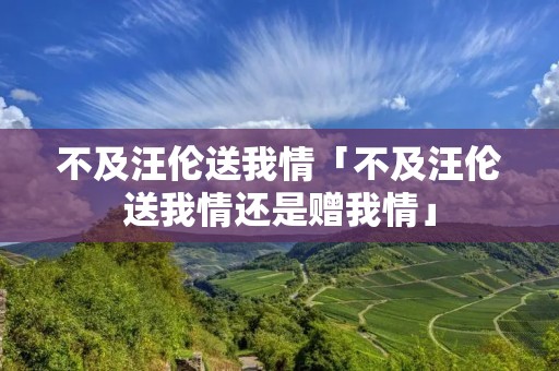 不及汪伦送我情「不及汪伦送我情还是赠我情」