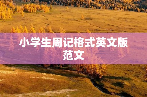 小学生周记格式英文版范文