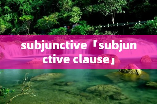subjunctive「subjunctive clause」 subjunctive「subjunctive clause」