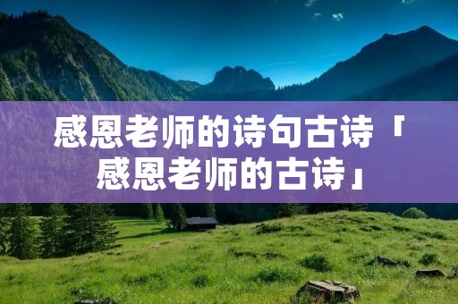 感恩老师的诗句古诗「感恩老师的古诗」