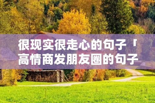 很现实很走心的句子「高情商发朋友圈的句子」