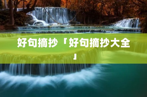 好句摘抄「好句摘抄大全」