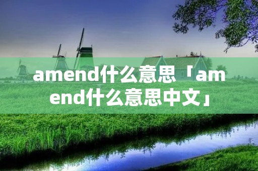 amend什么意思「amend什么意思中文」